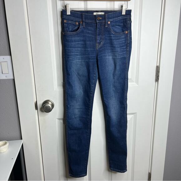 Madewell 9” High Riser Skinny Skinny Dark Wash Ankle Jeans Size 26 - Picture 2 of 7